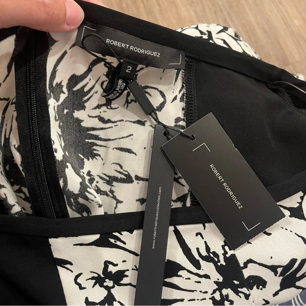 Rober Rodriguez Skirt Women’s Sz 2 Black White Floral Flowy Feminine Spring